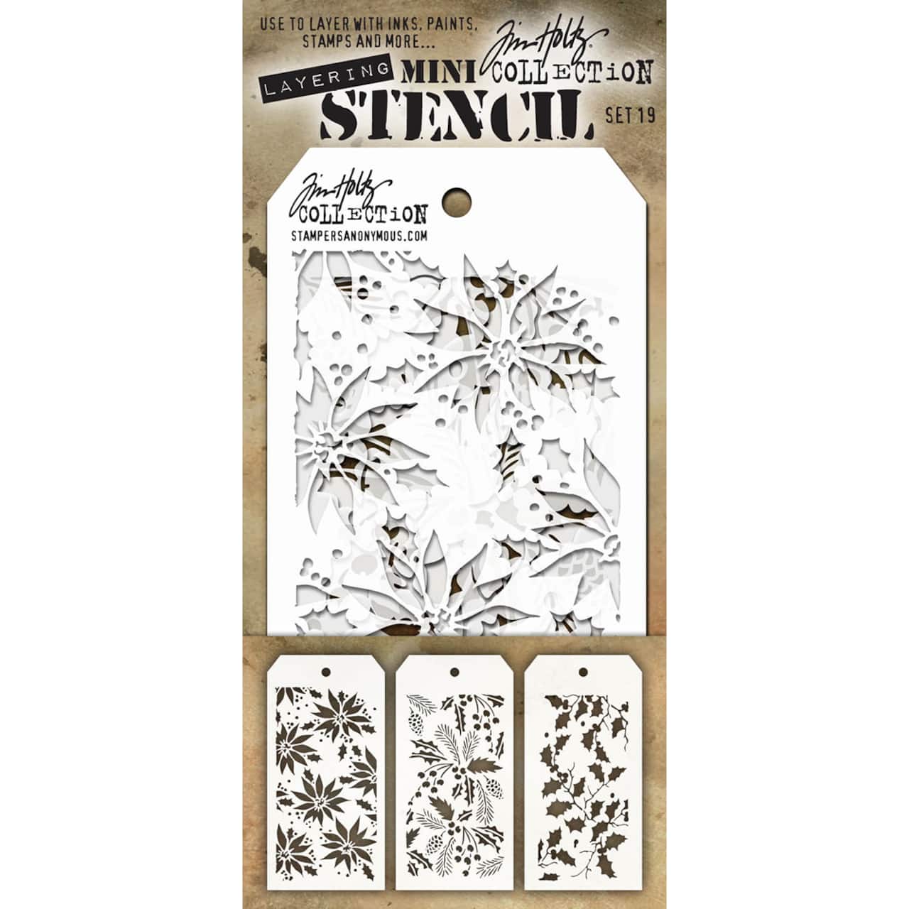 Stampers Anonymous Tim Holtz&#xAE; Mini Layered Stencil Set #19